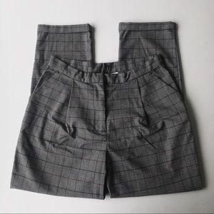 gingham cuffed trouser pants